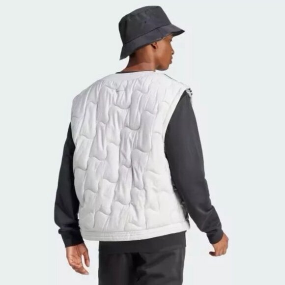 NWT Adidas Nuganic Light Insulation Jacket Vest Gray Black Oversized SMALL - Picture 5 of 16